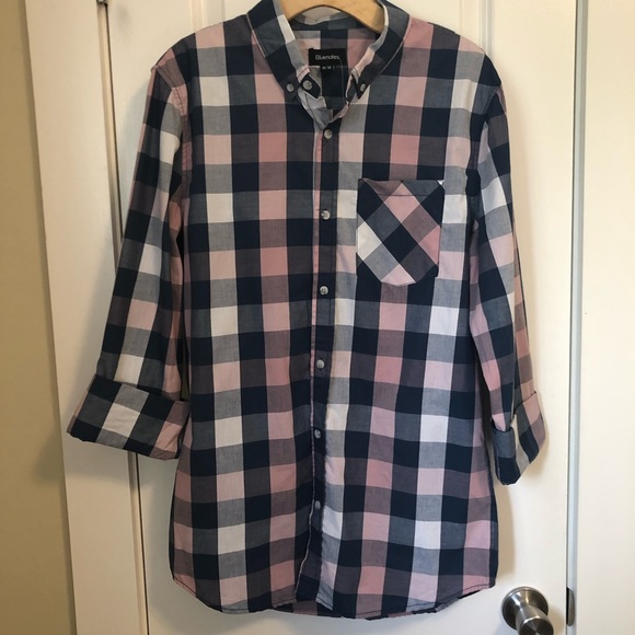 NWT Long Sleeve Plaid Button Up Shirt - Picture 2 of 8
